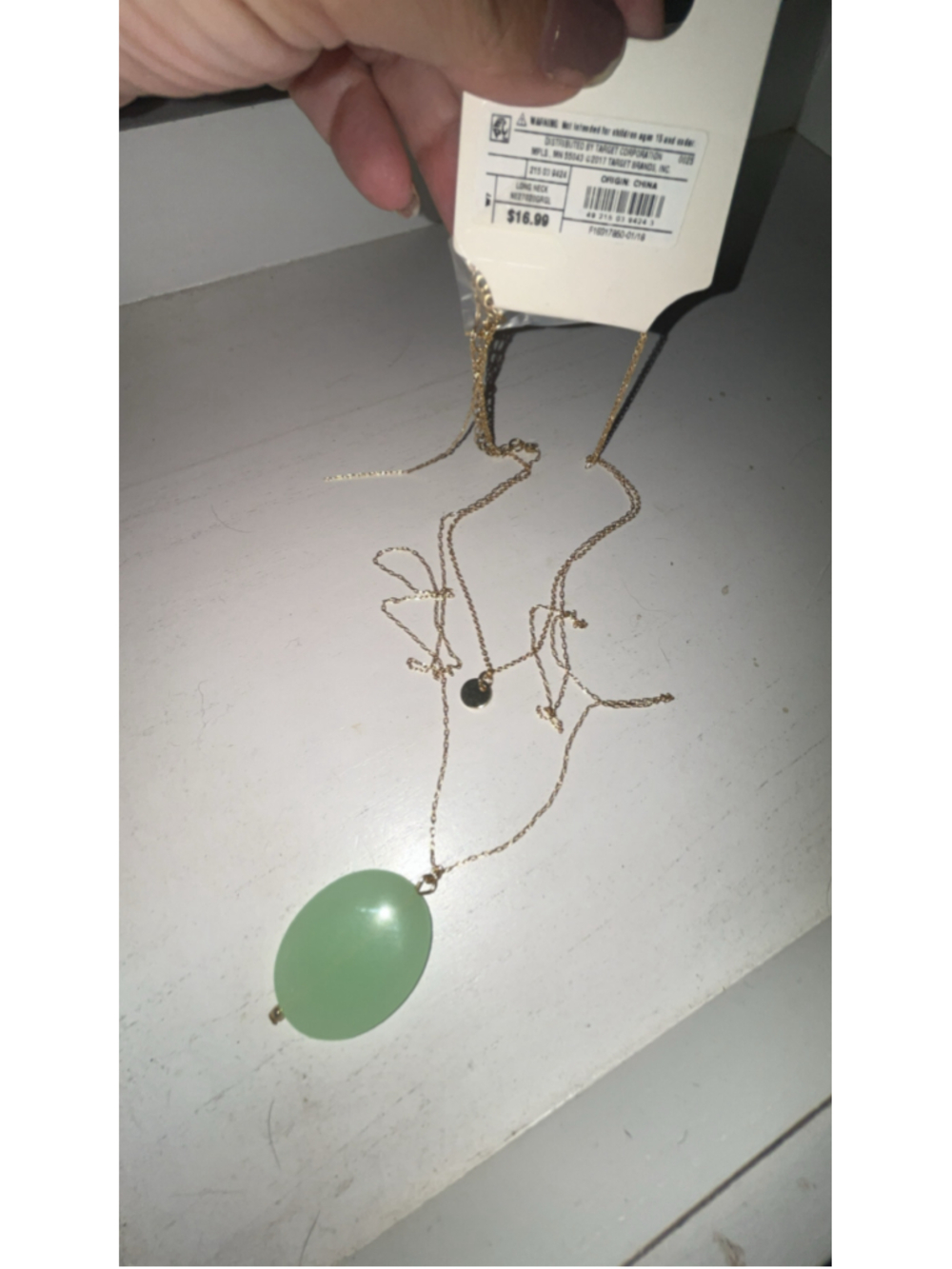 Women's A New Day Green and Gold Layered Necklace One Size